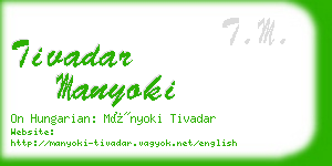 tivadar manyoki business card